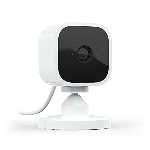 Mini - Compact indoor plug-in smart security camera, 1080p HD video, night vision, motion detection, two-way audio, easy set up, Works with Alexa – 1 camera (White)