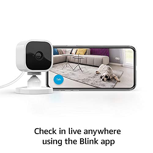 Mini - Compact indoor plug-in smart security camera, 1080p HD video, night vision, motion detection, two-way audio, easy set up, Works with Alexa – 1 camera (White)