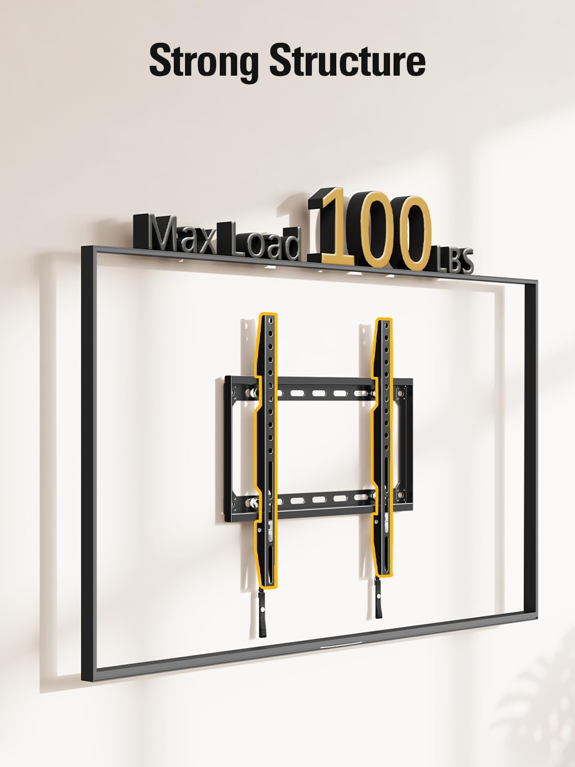 Mounting Dream TV Mount Fixed for Most 26-60 Inch LED, LCD and Plasma TVs, TV Wall Mount TVs Bracket up to VESA 400x400mm and 100 LBS Loading Capacity, Low Profile and Space Saving Flat Mount MD2361-K