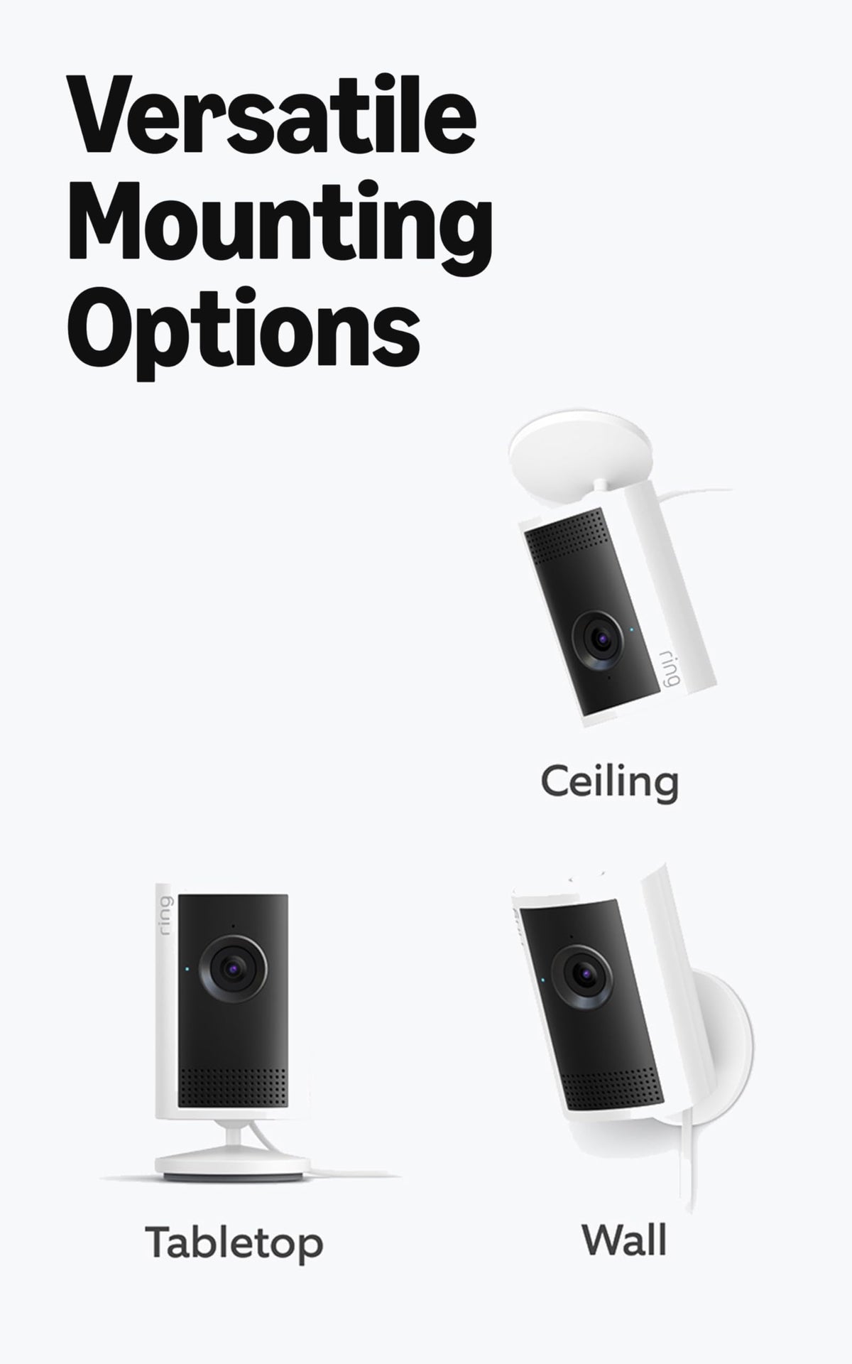 Ring Indoor Cam Plus (newest model), Home or business security, Retinal 2K for crisp, true-to-life video quality, 4x Enhanced Zoom, Low-Light Sight, White