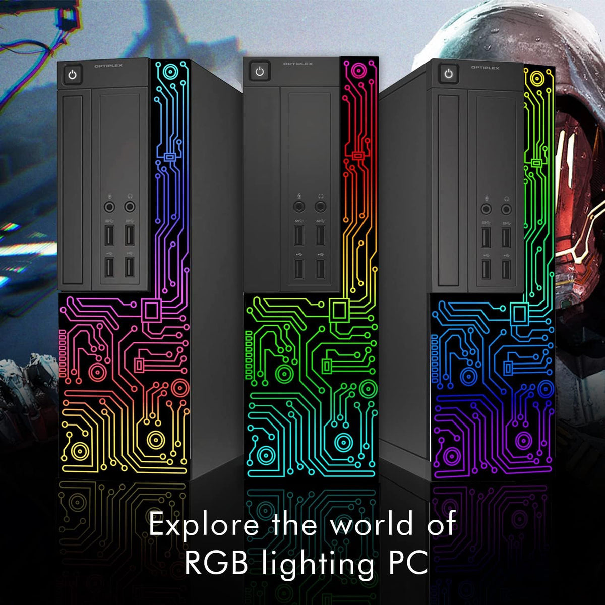 Dell RGB Gaming OptiPlex Desktop PC Computer, Intel Core i7 up to 3.9GHz, Radeon RX 550 4G, 16GB RAM, 512GB SSD, 24 Inch FHD Monitor, RGB Keyboard & Mouse & Headset, WiFi, Windows 11 Pro (Renewed)