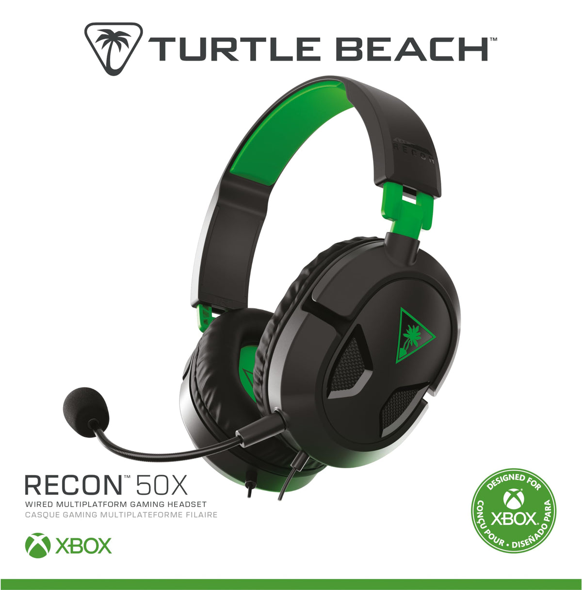 Recon 50 Xbox Gaming Headset – Officially Licensed for Xbox Series X|S, Xbox One, and Windows PCs with 3.5mm – Also works with PS5, PS4, and Mobile Devices, Removable Mic, 40mm Speakers