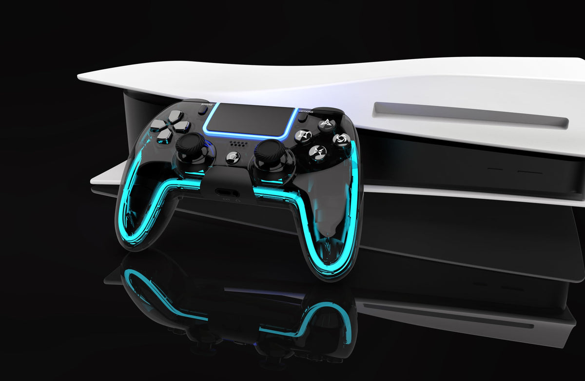 BETMI Wireless Controller for PS5, Pro/Slim/MAC/Steam Deck/PC, Hall Effect Joystick, Dual Vibration/Macro/Turbo, 3.5mm Jack, 6-Axis, Mute Key, LED Gamepad with Speaker (4 Lighting Effects, 9 Light Colors)