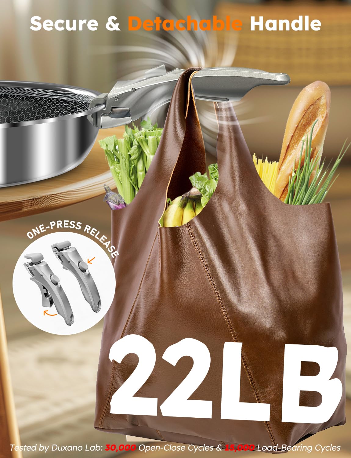 Pro Ceramic Pots and Pans Set & 2026 Upgraded Hybrid 3-Ply Stainless Steel Frypan, 2X Non Stick, High Heat Sear, PFAS PTFE PFOA Free Non Toxic Induction Cookware,Removable Handle,Oven Safe,12PC