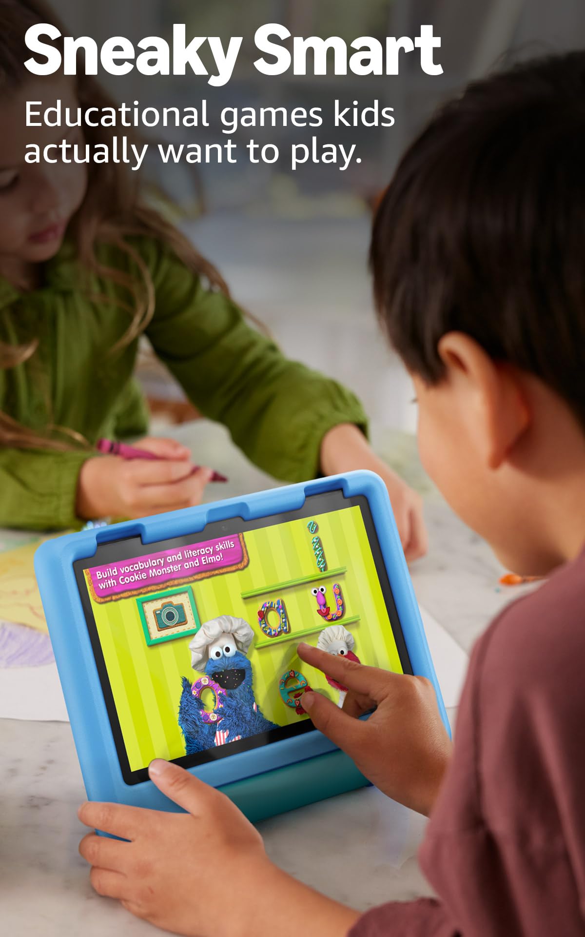 Amazon Fire HD 8 Kids tablet (newest model), ages 3-7 | 4GB memory, Includes ad-free and exclusive content, parental controls and 13-hr battery, 64GB, Blue