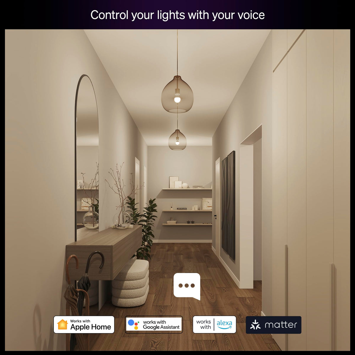 Essential Smart LED A19 Bulb, White and Color Ambiance, E26 Base, 8.8W, 2200K-6500K, 800 Lumens, Dimmable, Works with Alexa, Google, and Apple Home, 1-Pack