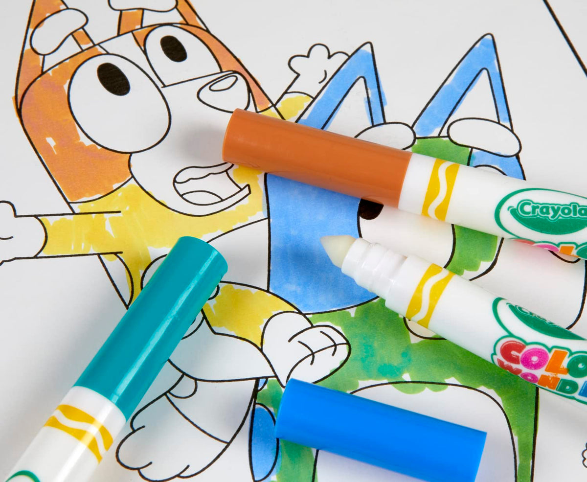 Bluey Color Wonder Coloring Set, 18 Mess Free Toddler Coloring Pages & 5 Markers, Bluey Activity Set for Kids, Gift for Toddlers, Ages 3+