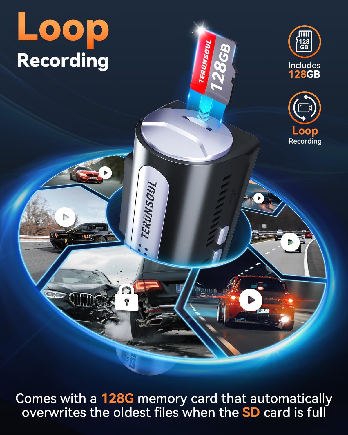 4K Dash Cam Front and Rear, Full HD 3 Channel Dashcam, Free 128GB Memory Card, Built-in 5.8GHz WiFi Built-in GPS, Collision Sensor, Night Vision, 3.16" IPS, 24H Parking Mode(Black)