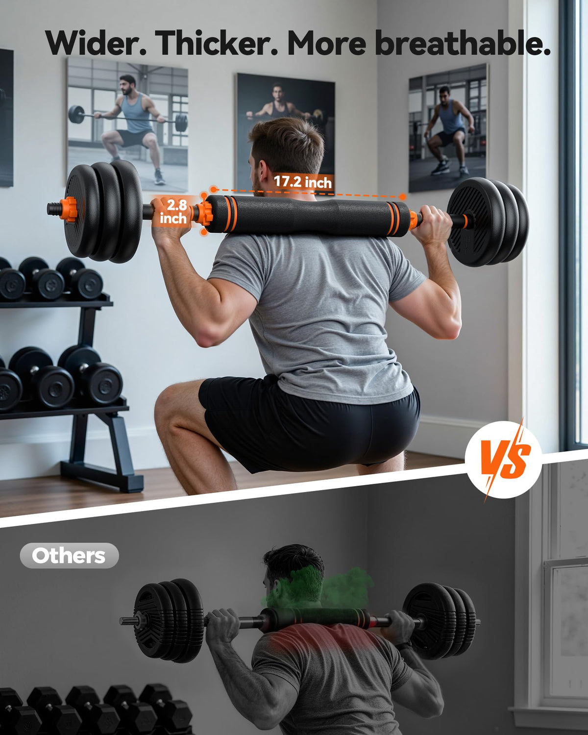 Adjustable Dumbbells, 50lbs Free Weight Set with Connector, 4 in1 Dumbbells Set Used as Barbell, Kettlebells, Push up Stand, Fitness Exercises for Home Gym Suitable Men/Women