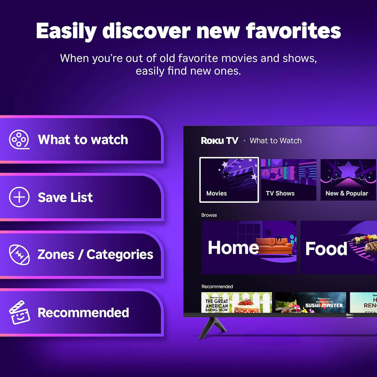 Smart TV 2026 – 55-Inch Select Series, 4K QLED TV – Roku TV with Voice Remote – Flat Screen QLED Television with Wi-Fi for Streaming Live Local News, Sports, & Movies – Bluetooth Headphone Mode