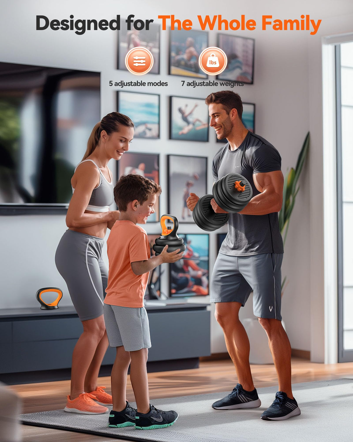 Adjustable Dumbbells, 50lbs Free Weight Set with Connector, 4 in1 Dumbbells Set Used as Barbell, Kettlebells, Push up Stand, Fitness Exercises for Home Gym Suitable Men/Women