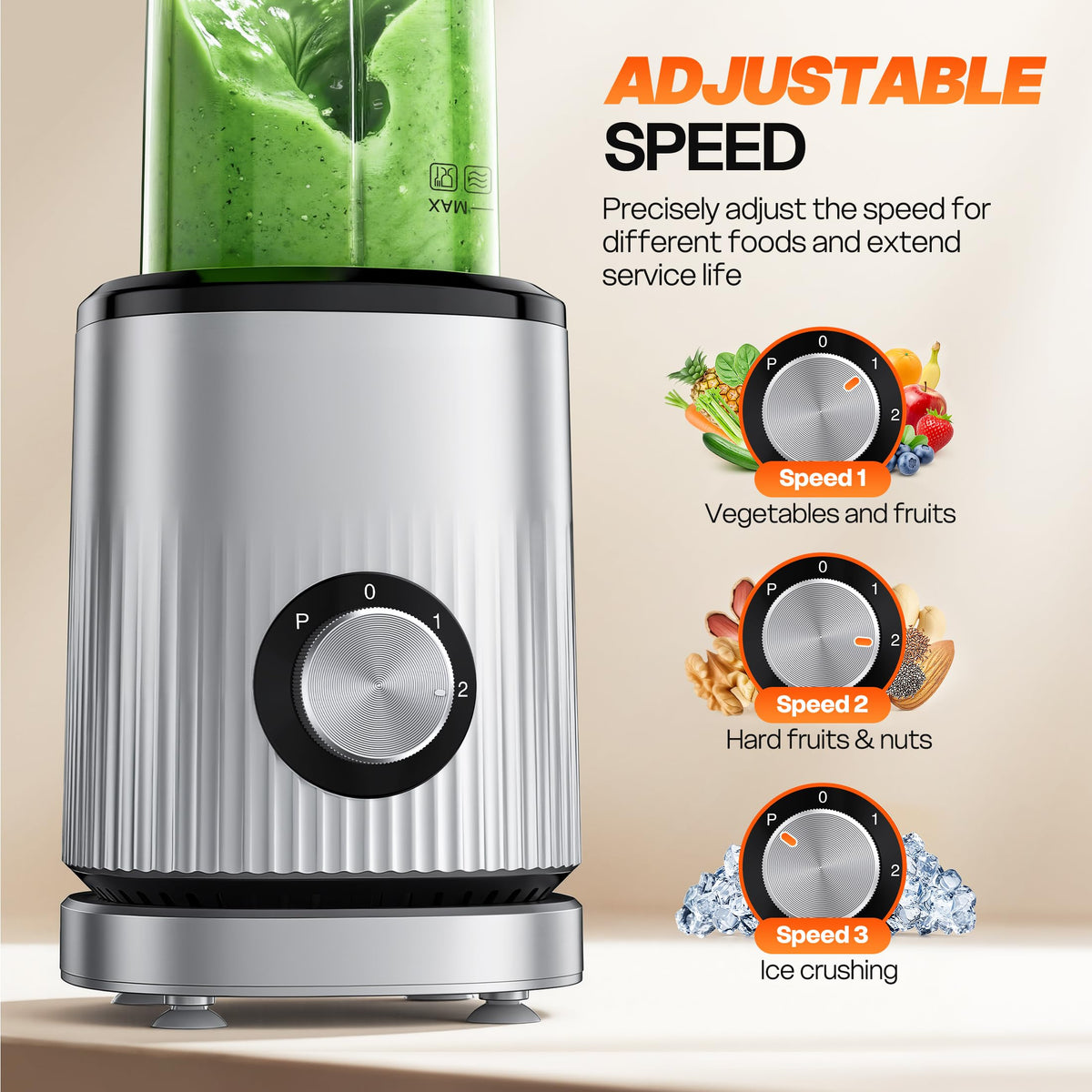 Turelar Blender for Smoothies Portable Personal Blender for Shakes and Smoothies for Kitchen with 2 * 24oz Portable Cups and Extra Lid, Smoothie Maker Machine for Juices, Baby Food, Nutritious Recipe