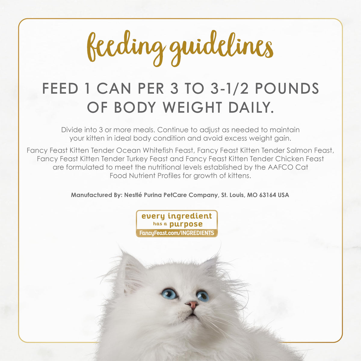 Fancy Feast Tender Ocean Whitefish, Turkey, Chicken and Salmon Feasts Wet Kitten Food Variety Pack - (Pack of 24) 3 oz. Boxes