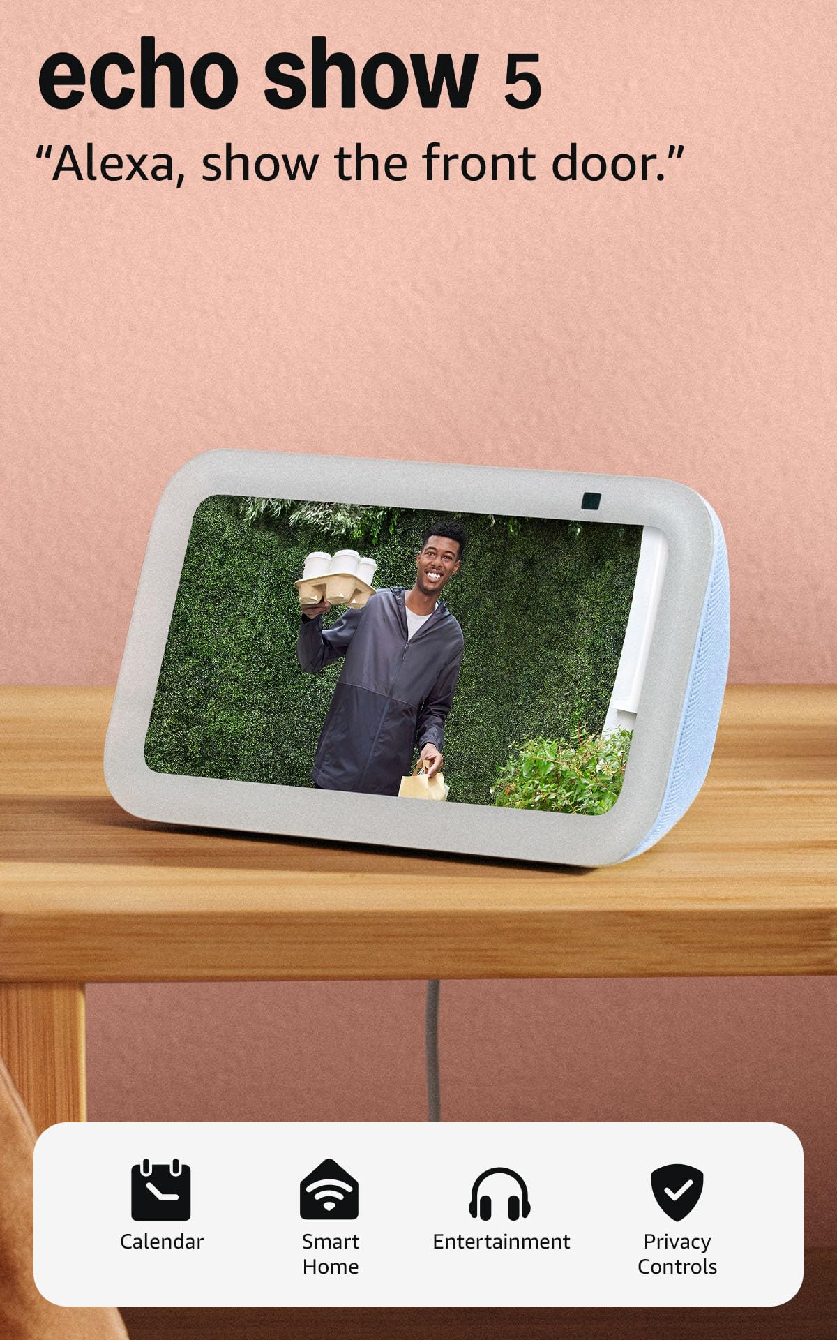 Echo Show 5 (newest model), Smart display, Designed for Alexa+, 2x the bass and clearer sound, Cloud Blue