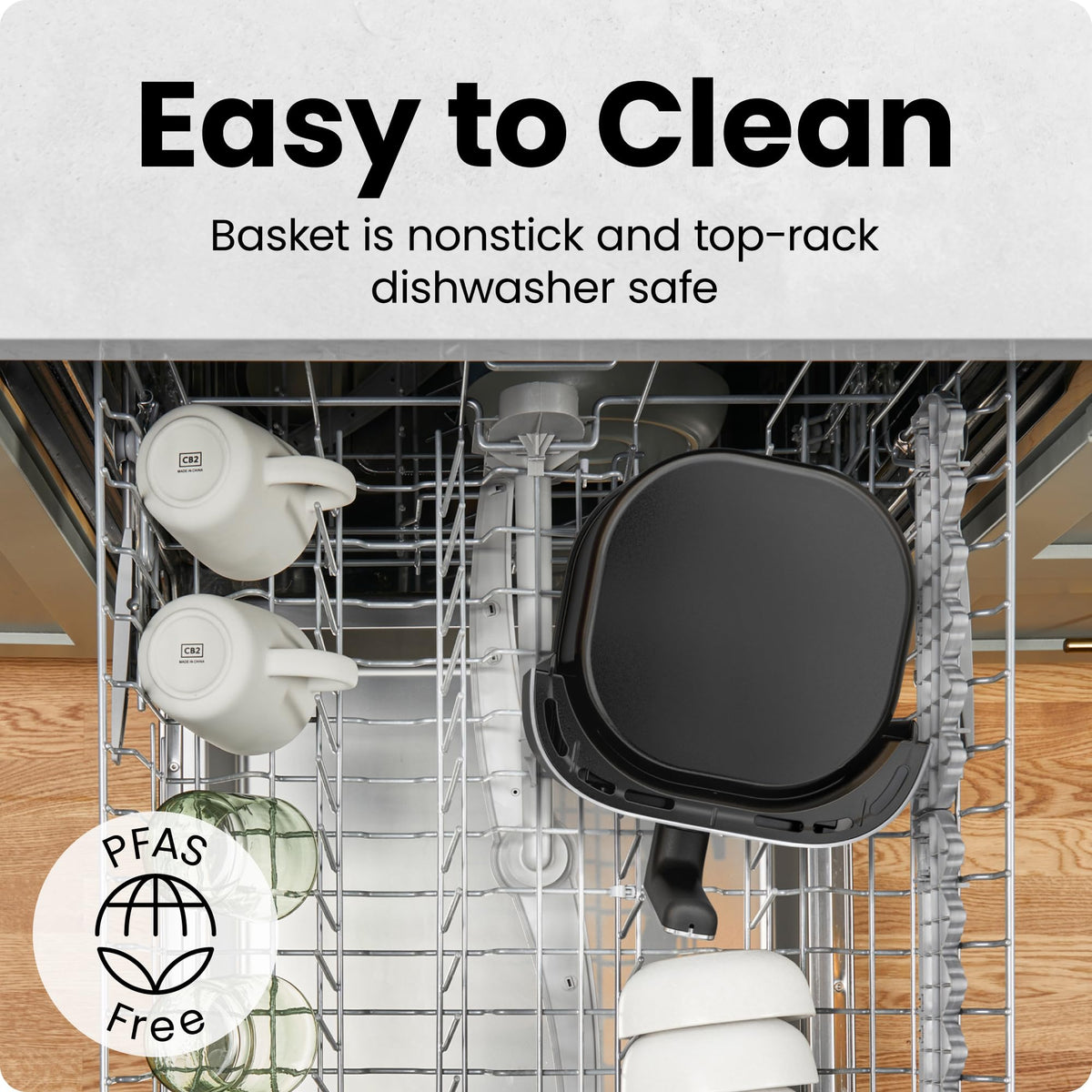 2 Qt Mini Air Fryer – Digital Space-Saving Compact Air Fryer with Nonstick and Dishwasher Safe Basket, Quick & Easy Meals in Minutes, Features Digital Timer and Shake Reminder – Black