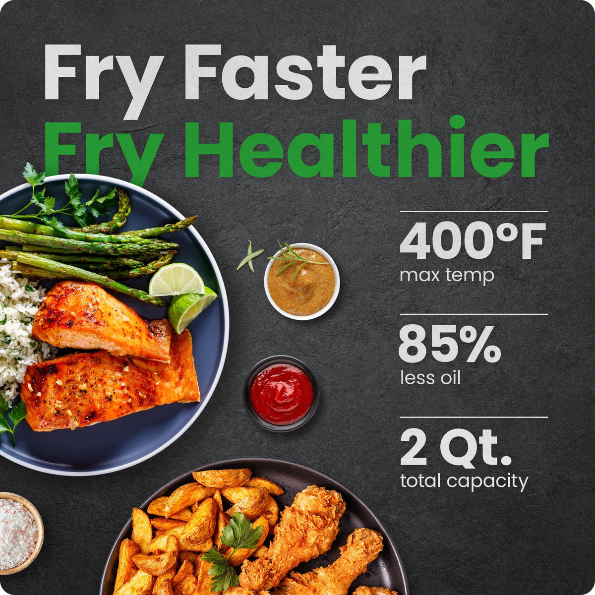 2 Qt Mini Air Fryer – Digital Space-Saving Compact Air Fryer with Nonstick and Dishwasher Safe Basket, Quick & Easy Meals in Minutes, Features Digital Timer and Shake Reminder – Black