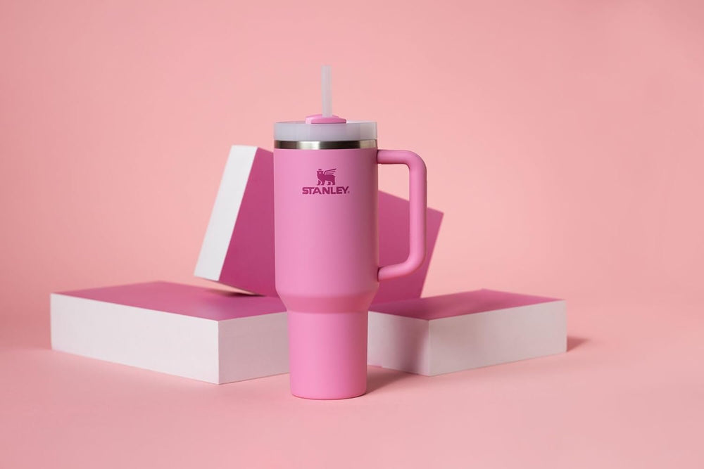 Quencher H2.0 Tumbler with Handle and Straw 40 oz | Flowstate 3-Position Lid | Cup Holder Compatible for Travel | Insulated Stainless Steel Cup | BPA-Free | Peony