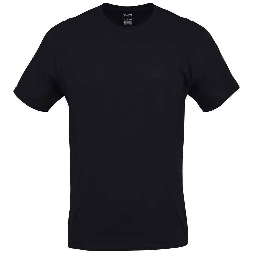 Men's Crew T-Shirts, Multipack, Style G1100, Black (6-Pack), Large