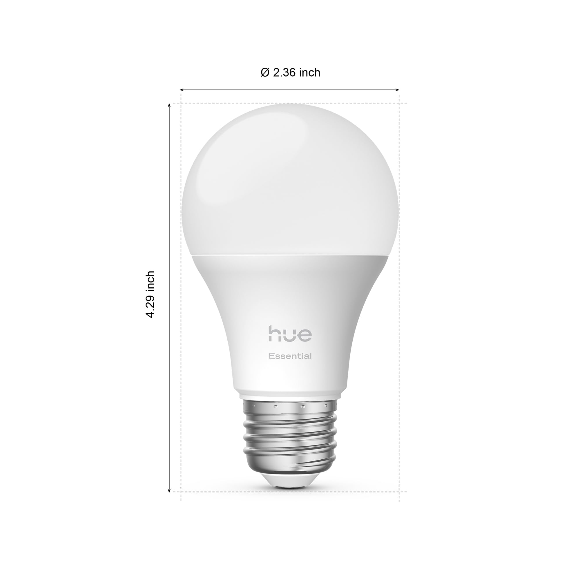 Philips Hue Essential Smart LED A19 Bulb, White and Color Ambiance, E26 Base, 8.8W, 2200K-6500K, 800 Lumens, Dimmable, Works with Alexa, Google, and Apple Home, 1-Pack