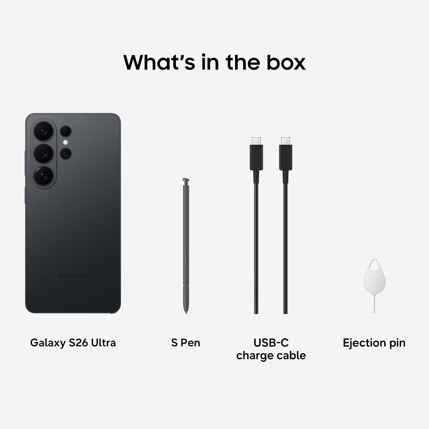 S26 Ultra, Unlocked Android Smartphone, 256GB, Privacy Display, Galaxy AI, AI Camera, Super Fast Charging 3.0, Durable Battery, 2026, US 1 Year Warranty, Black