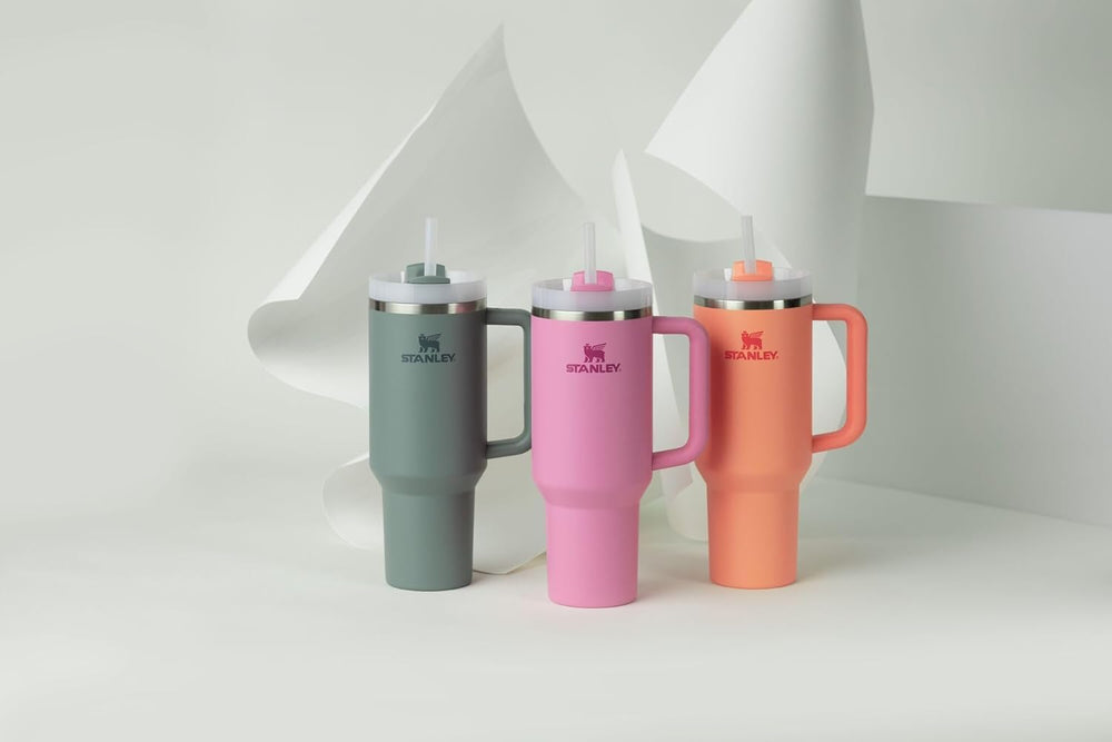 Quencher H2.0 Tumbler with Handle and Straw 40 oz | Flowstate 3-Position Lid | Cup Holder Compatible for Travel | Insulated Stainless Steel Cup | BPA-Free | Peony