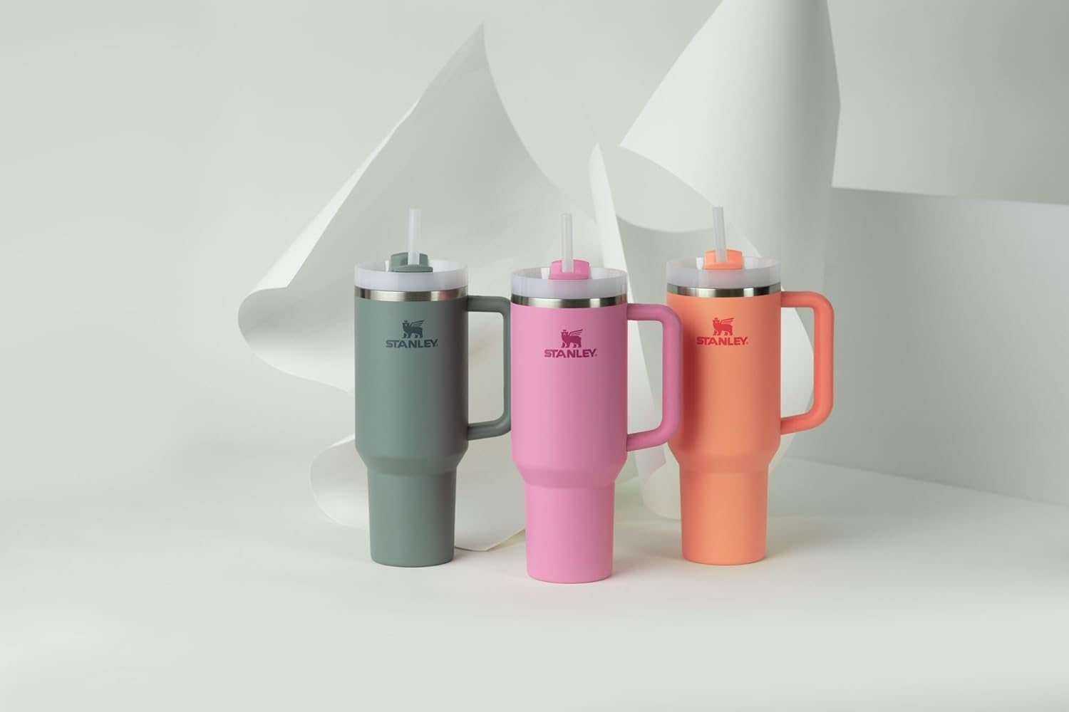 Quencher H2.0 Tumbler with Handle and Straw 40 oz | Flowstate 3-Position Lid | Cup Holder Compatible for Travel | Insulated Stainless Steel Cup | BPA-Free | Peony