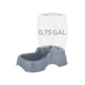 Pet Cafe Cat and Dog Gravity Water Dispenser - Water Bowl for Cats and Dogs, USA Made, 0.75 GAL, Pearl Gray