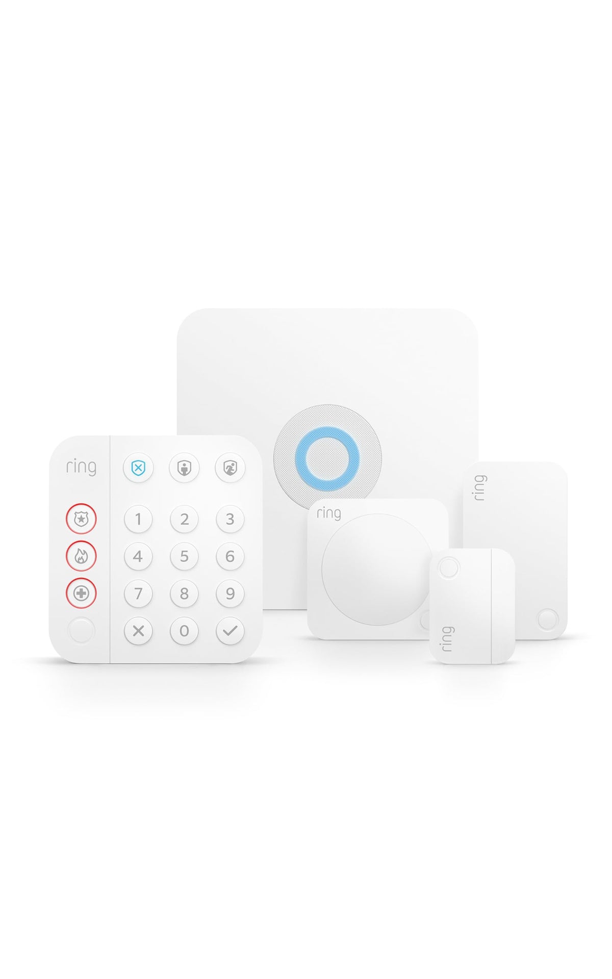 Alarm 5-Piece Kit (newest model), Wireless smart home or business security system, expandable, easy setup, Mobile App Control, 24/7 Professional Monitoring, Alexa Compatible