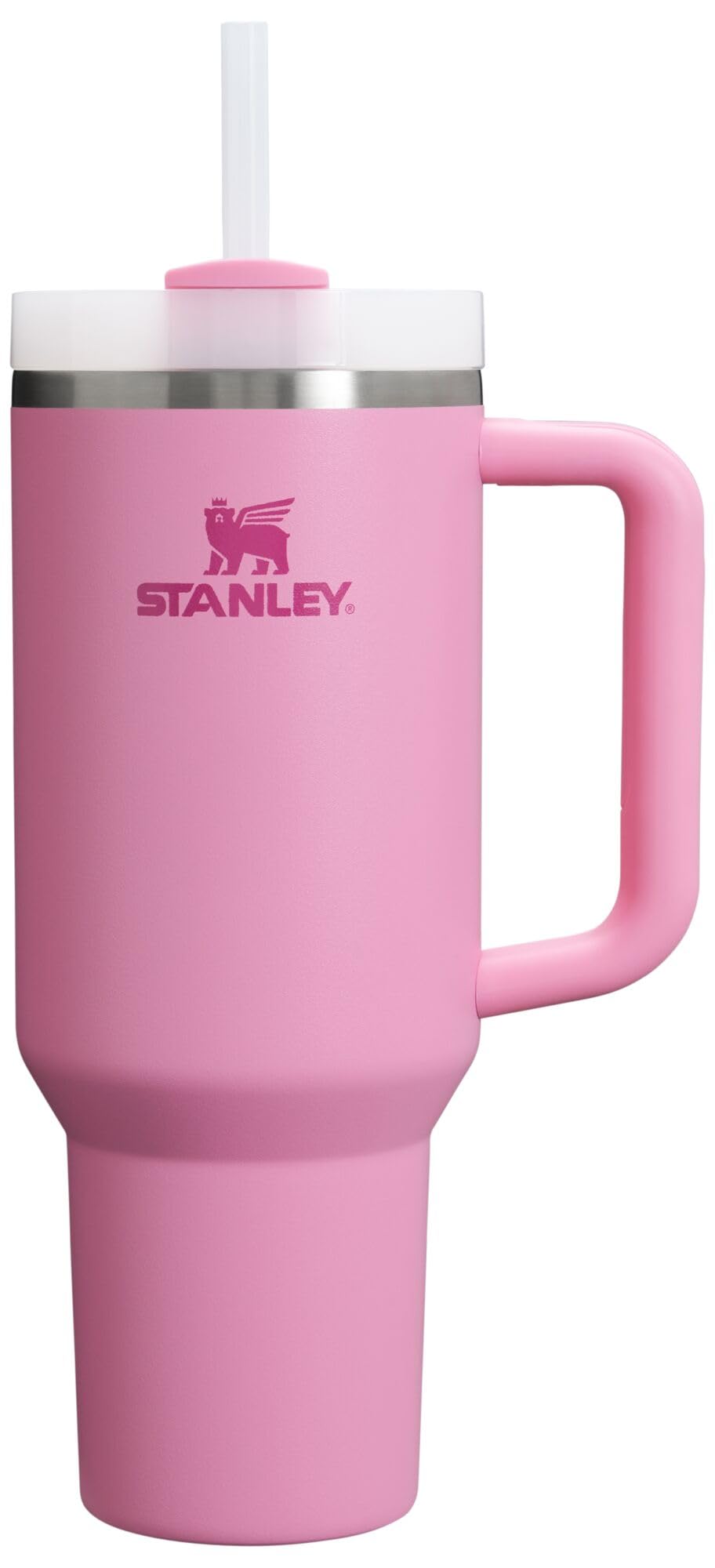 Quencher H2.0 Tumbler with Handle and Straw 40 oz | Flowstate 3-Position Lid | Cup Holder Compatible for Travel | Insulated Stainless Steel Cup | BPA-Free | Peony