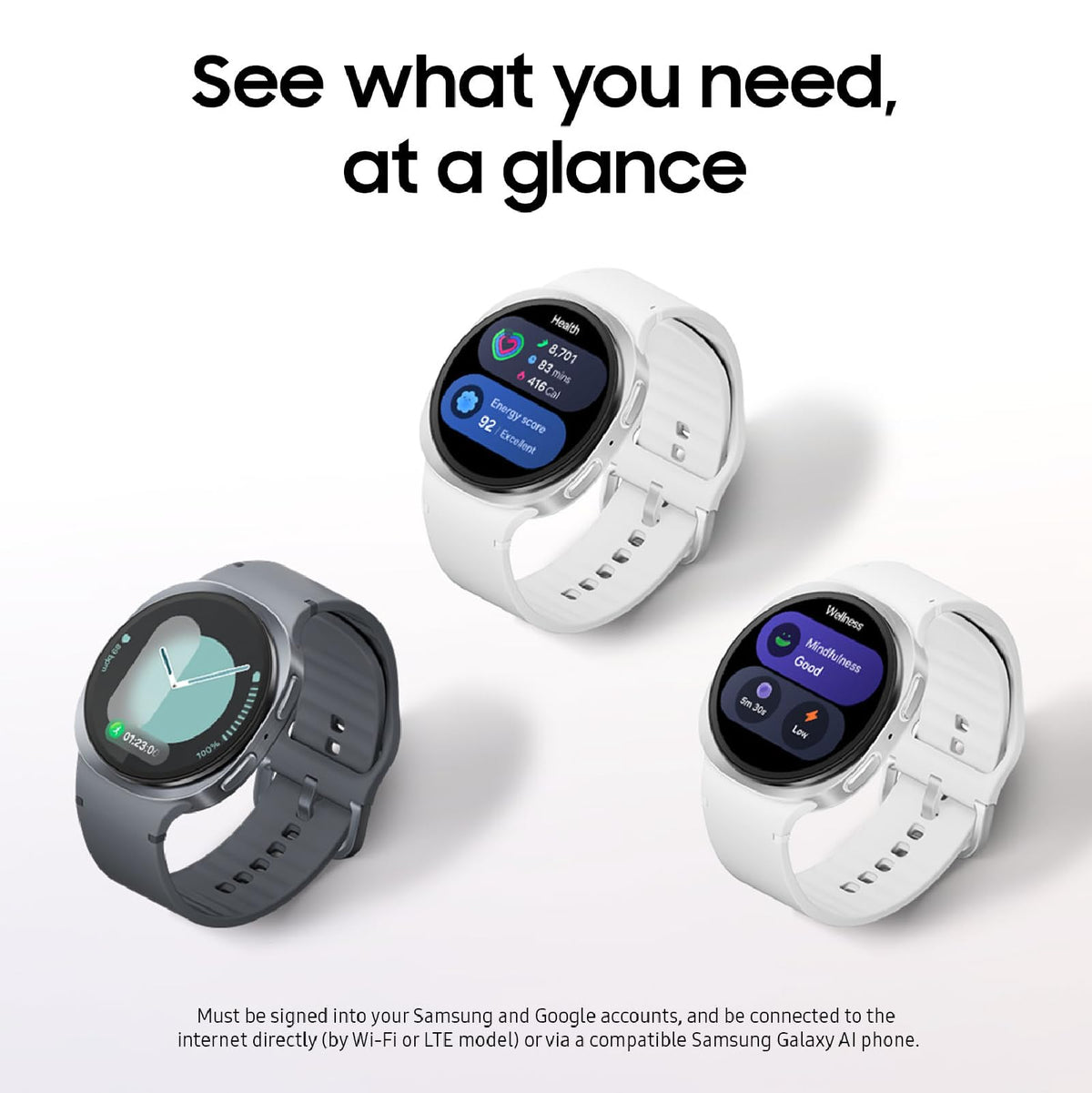 Galaxy Watch 8 (2025) 40mm LTE Smartwatch, Cushion Design, Fitness Tracker, Sleep Coaching, Running Coach, Energy Score, Heart Rate Tracking, Graphite (Renewed)