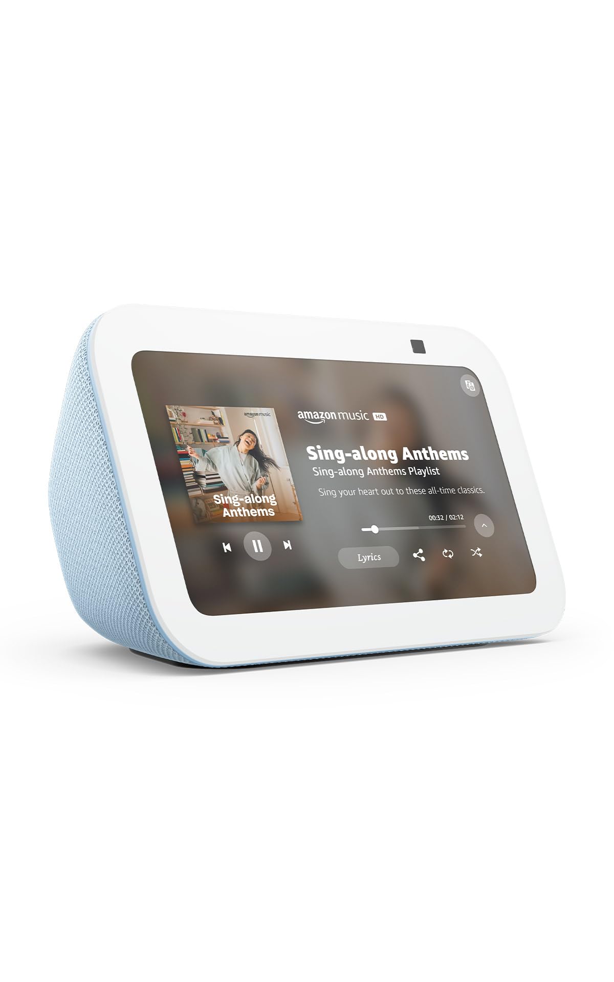 Echo Show 5 (newest model), Smart display, Designed for Alexa+, 2x the bass and clearer sound, Cloud Blue