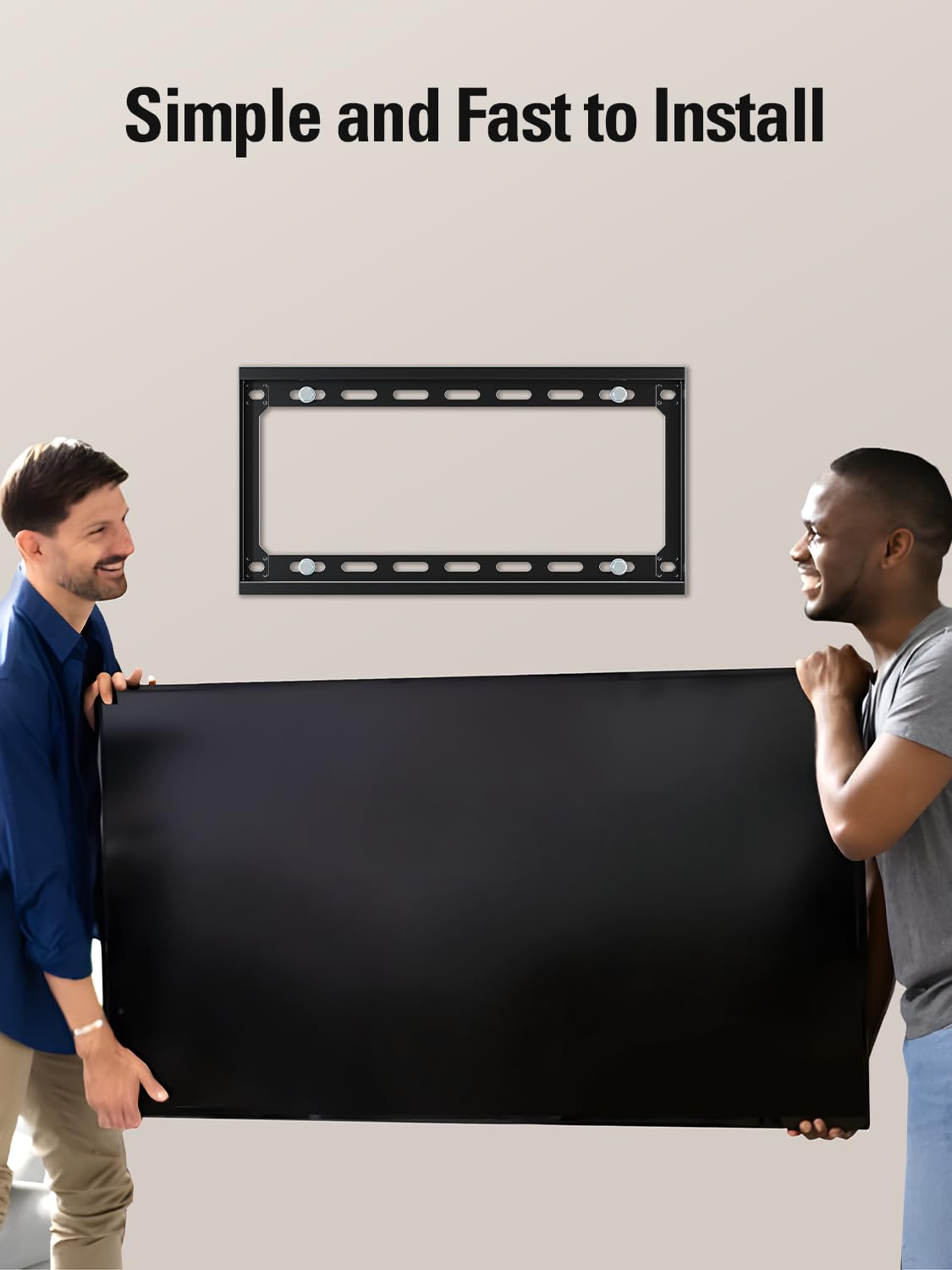 TV Mount Fixed for Most 26-60 Inch LED, LCD and Plasma TVs, TV Wall Mount TVs Bracket up to VESA 400x400mm and 100 LBS Loading Capacity, Low Profile and Space Saving Flat Mount MD2361-K