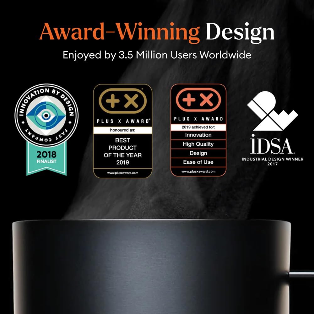 Temperature Control Smart Mug 2, 10 Oz, App-Controlled Heated Coffee Mug with 80 Min Battery Life and Improved Design, Black