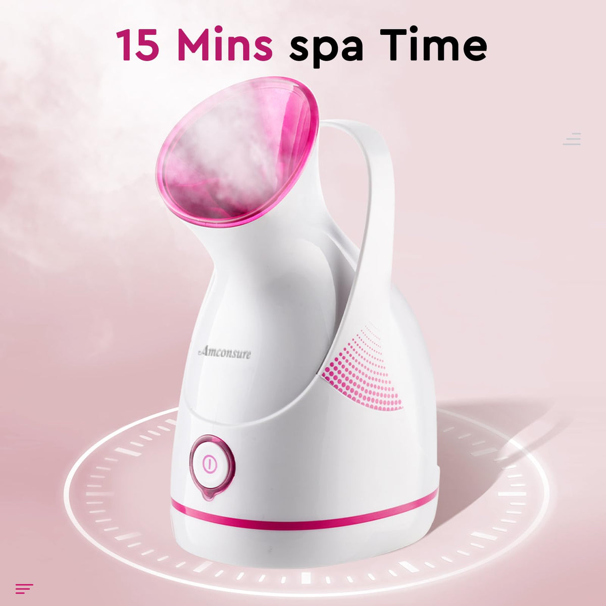 Facial Steamer - Nano Ionic Face Steamer Warm Mist Steamer for Home Sauna SPA, Humidifier for Face Steamer for Deep Cleaning Unclogs Pores Sinuses - Bonus 5 Piece Stainless Steel Skin Kit
