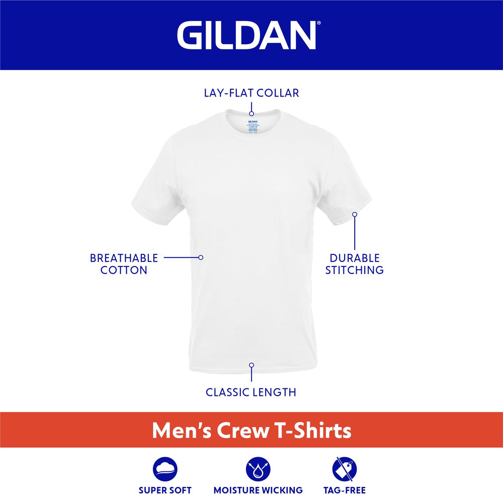 Men's Crew T-Shirts, Multipack, Style G1100, Black (6-Pack), Large