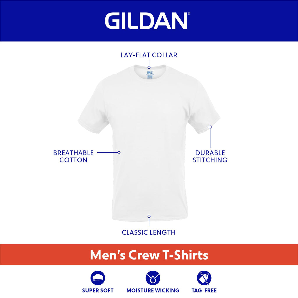 Men's Crew T-Shirts, Multipack, Style G1100, Black (6-Pack), Large