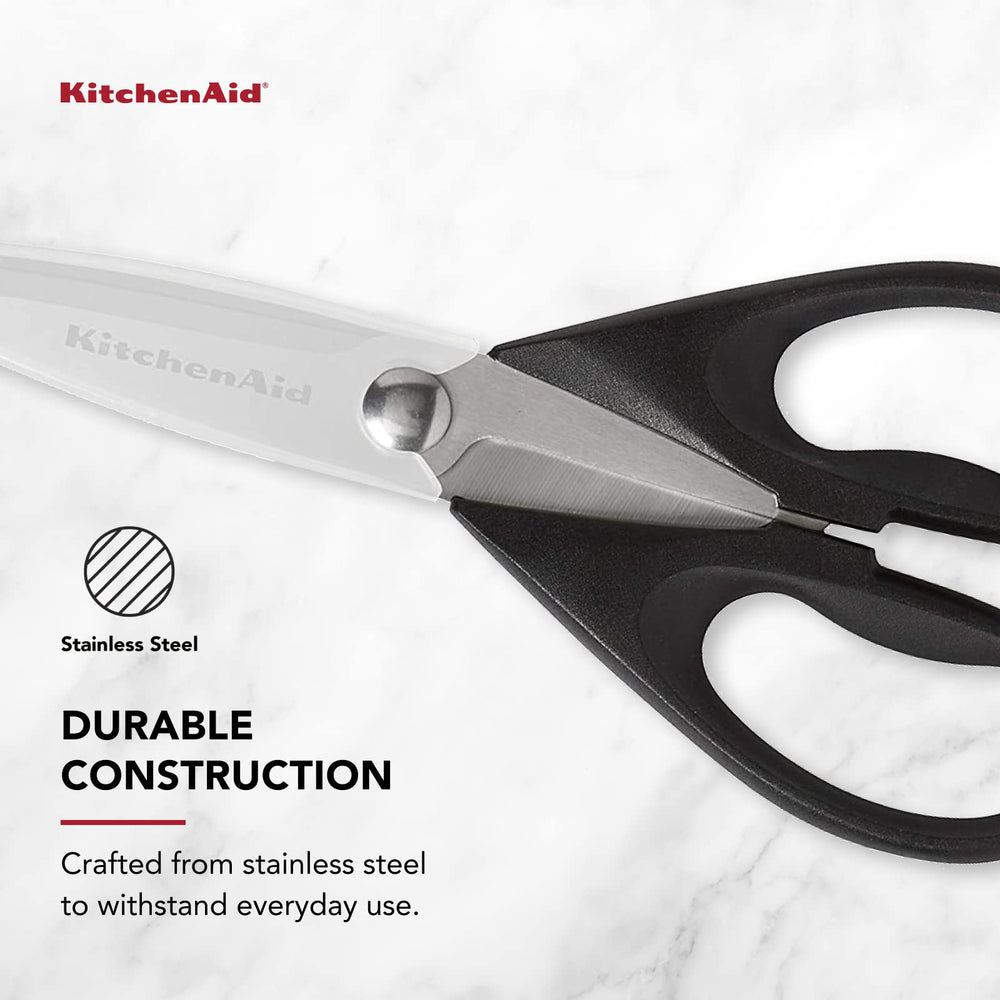 All Purpose Kitchen Shears with Protective Sheath Durable Stainless Steel Scissors, Dishwasher Safe, Soft Grip Comfort Handle, 8.72 Inch, Black
