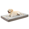 Orthopedic Dog Bed Dog Crate Bed Waterproof for Large Dogs Deluxe Plush Washable Pet Mat with Egg Crate Foam & Removable Cover, 35 x 22 Inch, Gray