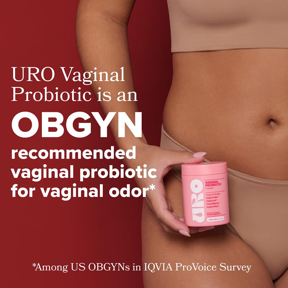 URO Vaginal Probiotics for Women pH Balance with Prebiotics & Lactobacillus – Vaginal Health Supplement – Promote Healthy Vaginal Odor & Flora, 60 Count (Pack of 1), 1 Month Supply