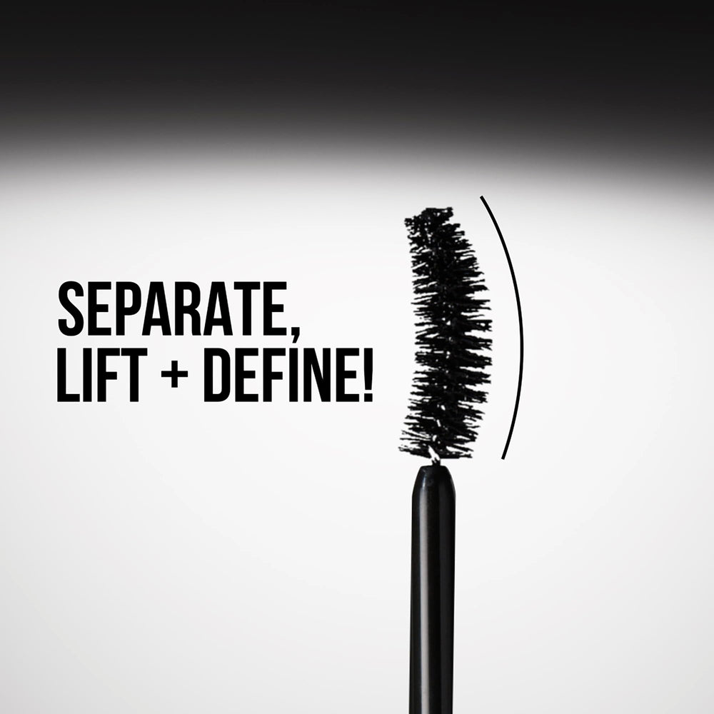 Exagger-Eyes Volume Mascara - Volumizing Black Mascara with 28-Hour Smudge-Proof & Flake-Proof Wear - Designed with a Ultra-Curved Brush