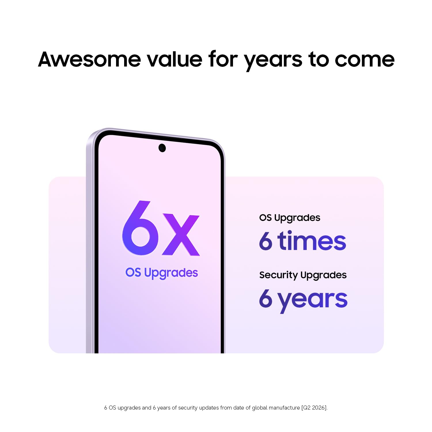 A37 5G (2026), Unlocked Android Smartphone, 128GB, AMOLED Display, Triple Camera, IP68, Slim Phone, 5000mAh Battery, US Version, US 1 Yr Warranty, Awesome Lavender