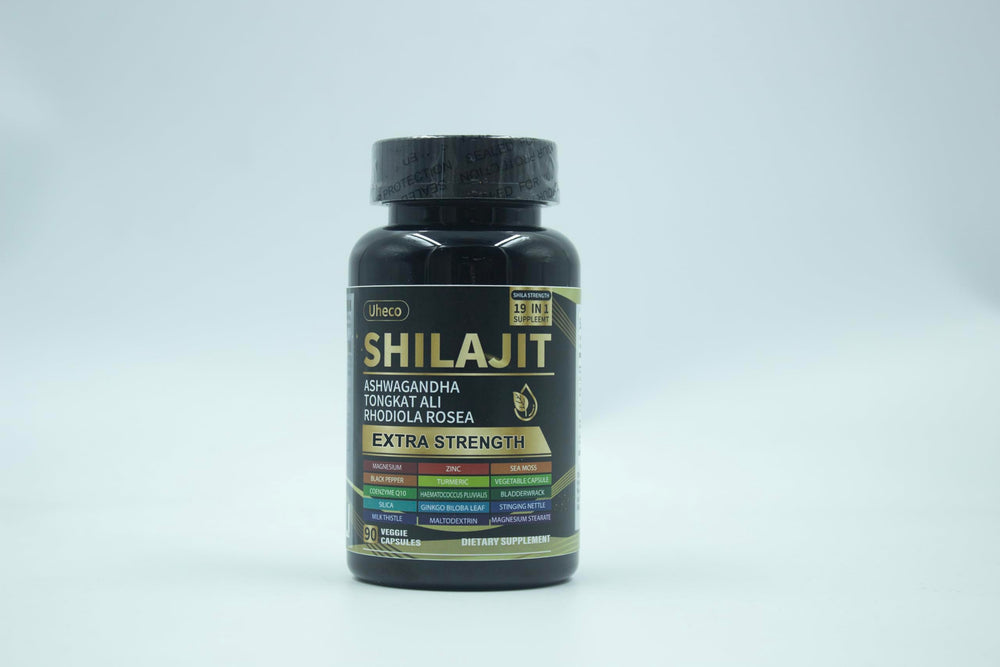 Shilajit Capsules, 19-in-1 Supplement with Sea Moss, Ashwagandha, Tongkat Ali & Fulvic Acid, Natural Mineral Wellness Supplement, Gluten Free, Non-GMO, 90 Capsules