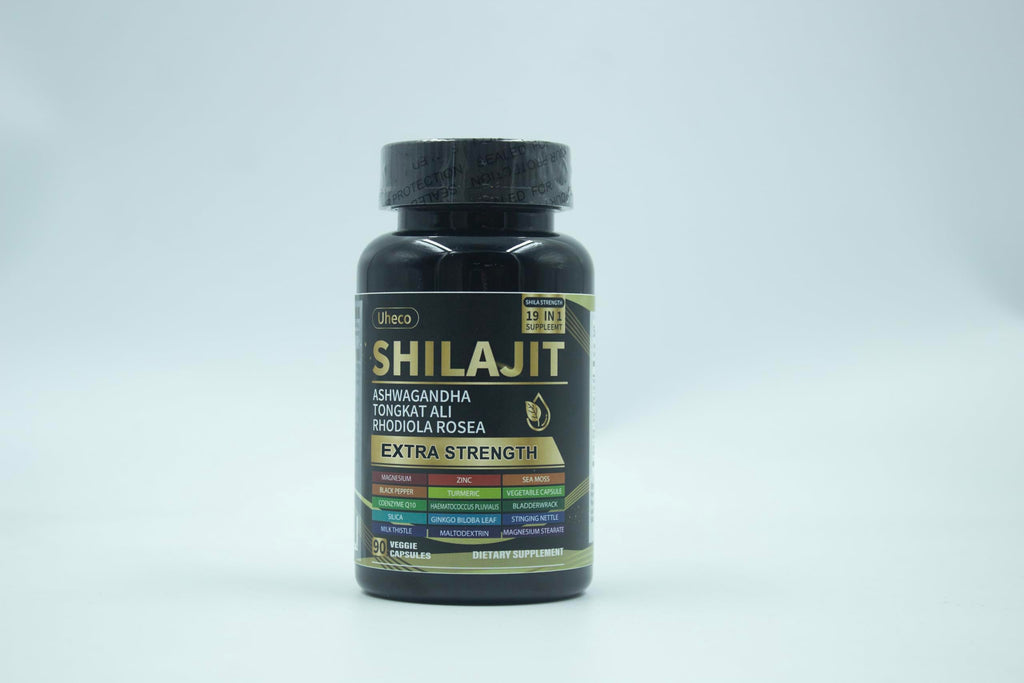 Shilajit Capsules, 19-in-1 Supplement with Sea Moss, Ashwagandha, Tongkat Ali & Fulvic Acid, Natural Mineral Wellness Supplement, Gluten Free, Non-GMO, 90 Capsules