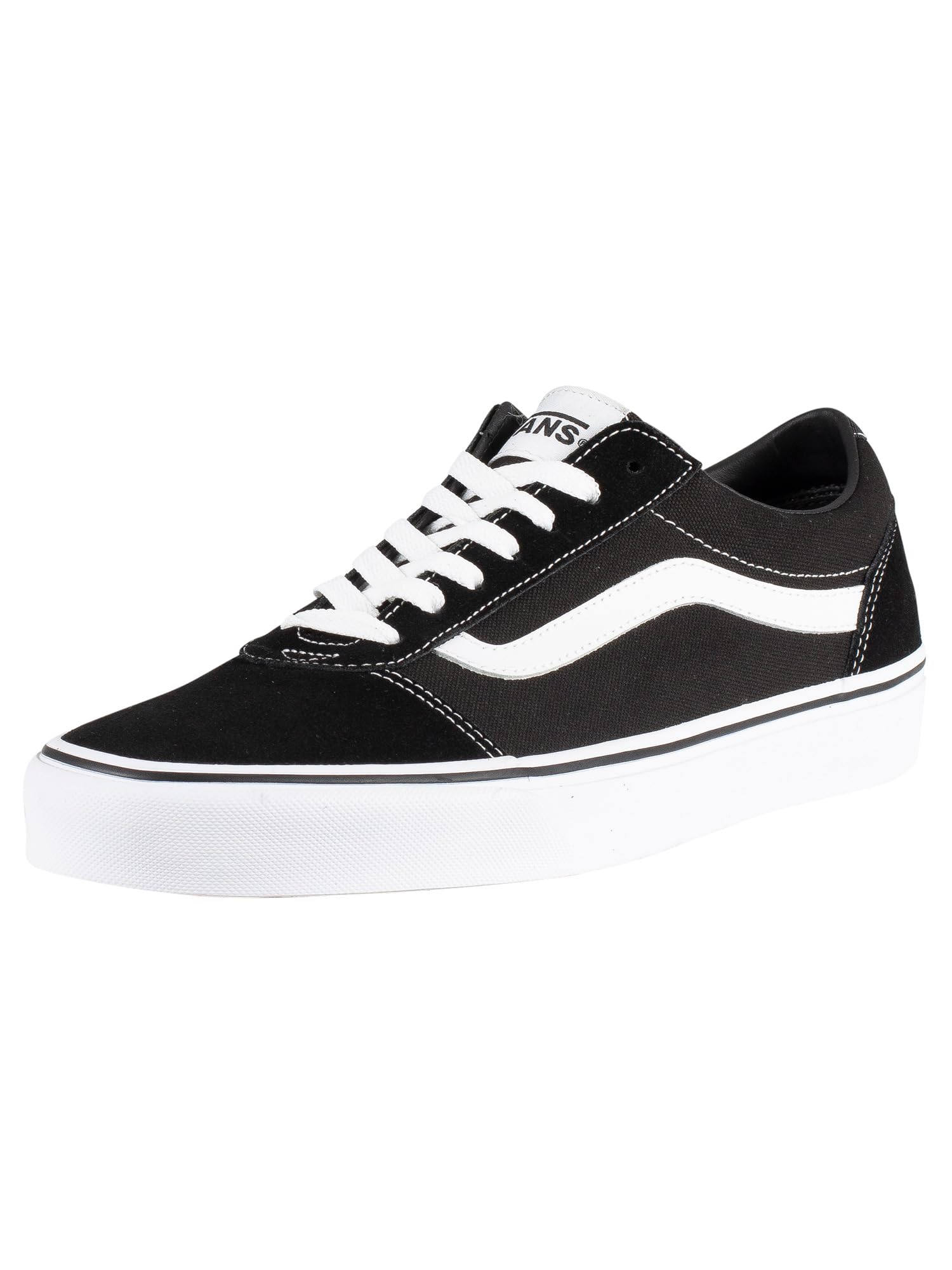 Vans Men's WardSneaker, Suede Canvas Black White, 9 M