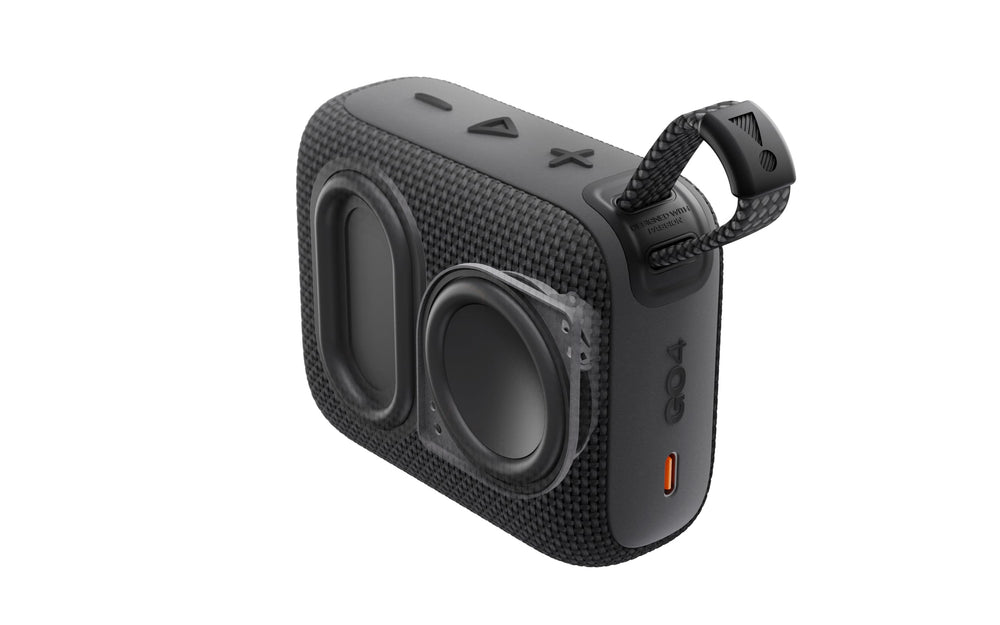 Go 4 - Ultra-Portable, Waterproof and Dustproof Bluetooth Speaker, Big JBL Pro Sound with Punchy bass, 7-Hour Built-in Battery, Made in Part with Recycled Materials (Black)