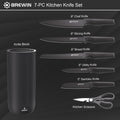 Knife Set, Brewin Kitchen Knife Set, Knives Set for Kitchen, Universal Knife Block, Utility Knife Block Set, New Home Essentials, Apartment Essentials, camping essentials, rv essentials