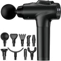 Massage Gun, Muscle Massage Gun for Athletes Handheld Electric Deep Tissue Back Massager, Percussion Massage Device for Pain Relief with 30 Speed Levels 9 Heads Black