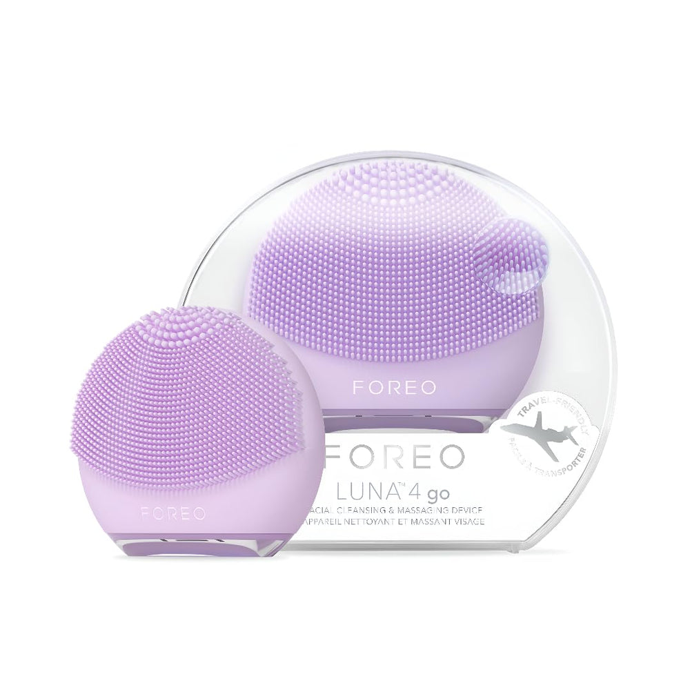 FOREO LUNA 4 go Face Cleansing Brush & Firming Massager - Premium Face Care - Enhances Absorption - Simple Skin Care Tools - For All Skin Types - Lavender