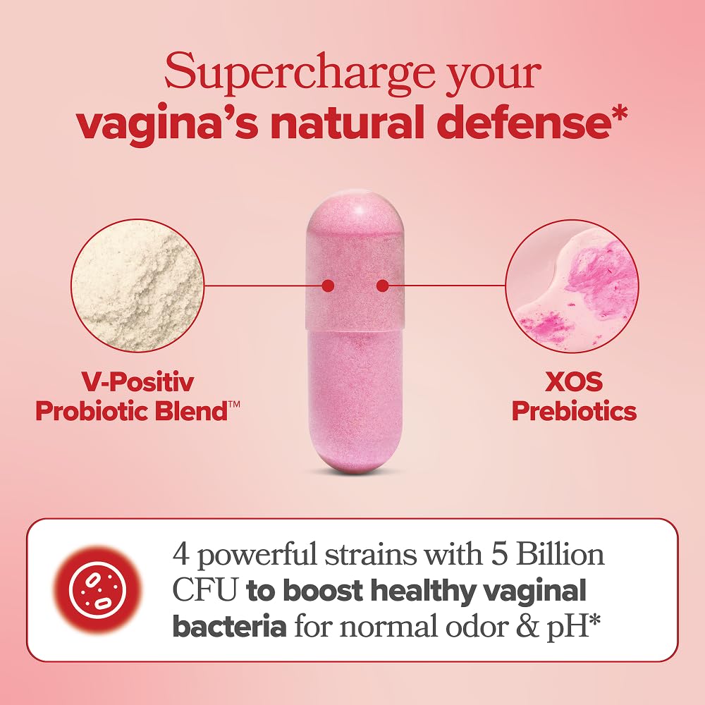 URO Vaginal Probiotics for Women pH Balance with Prebiotics & Lactobacillus – Vaginal Health Supplement – Promote Healthy Vaginal Odor & Flora, 60 Count (Pack of 1), 1 Month Supply