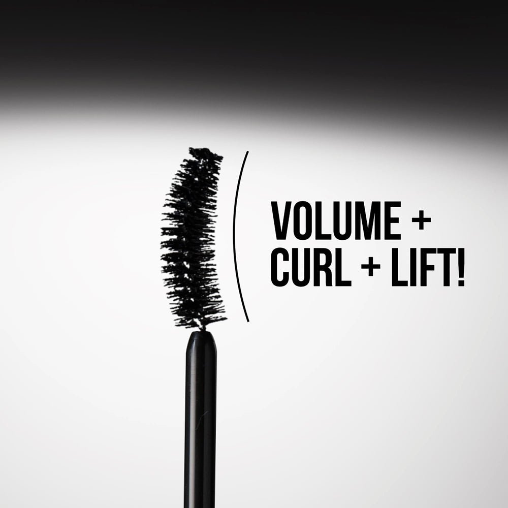 Exagger-Eyes Volume Mascara - Volumizing Black Mascara with 28-Hour Smudge-Proof & Flake-Proof Wear - Designed with a Ultra-Curved Brush